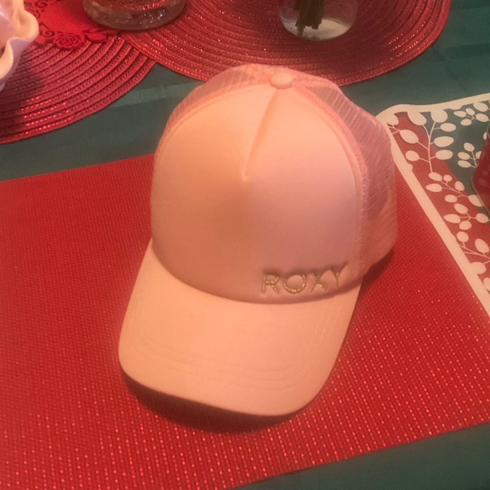 Roxy trucker hat peach pink color